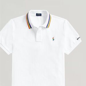 Polo by Ralph Lauren White Shirt with Multicolor Collar